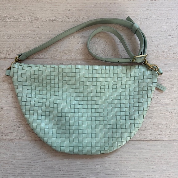 Clare V Grande Fanny Woven Checker Bag in Mist - Picture 2 of 6